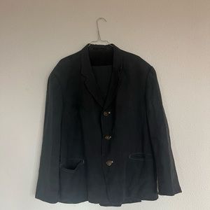 Yohji Yamamoto 2 piece linnen archive suit 1990 grey blue medium japanese Medium